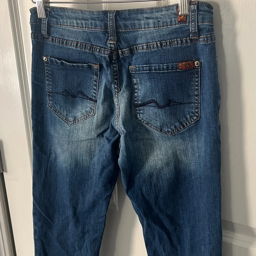7 FAM Standard Jeans straight leg stretch Size 14 med/dark wash